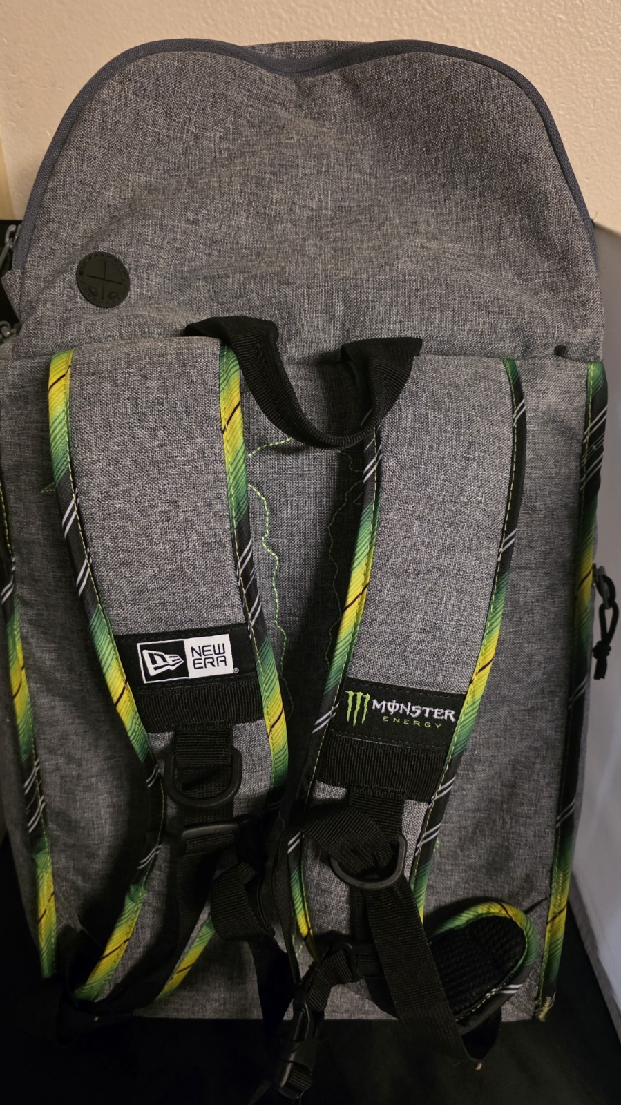 New Era Monster Energy Backpack Gray Claw Logo Laptop Bag Travel Athlete