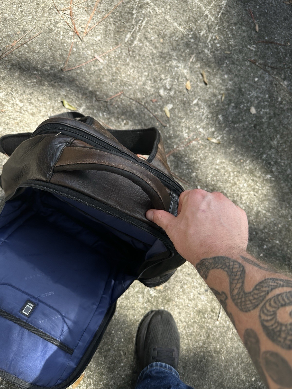 kenneth cole reaction All Black Leather backpack