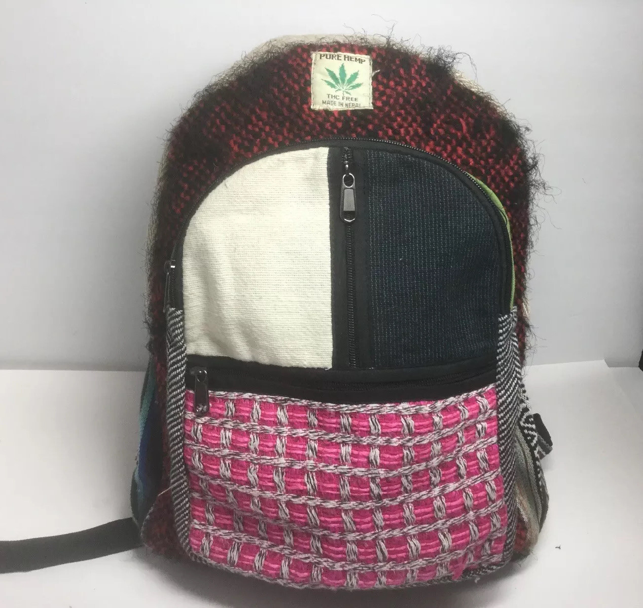 Himalayan 100% Pure Hemp THC Free Multi Color Backpack Made in Nepal