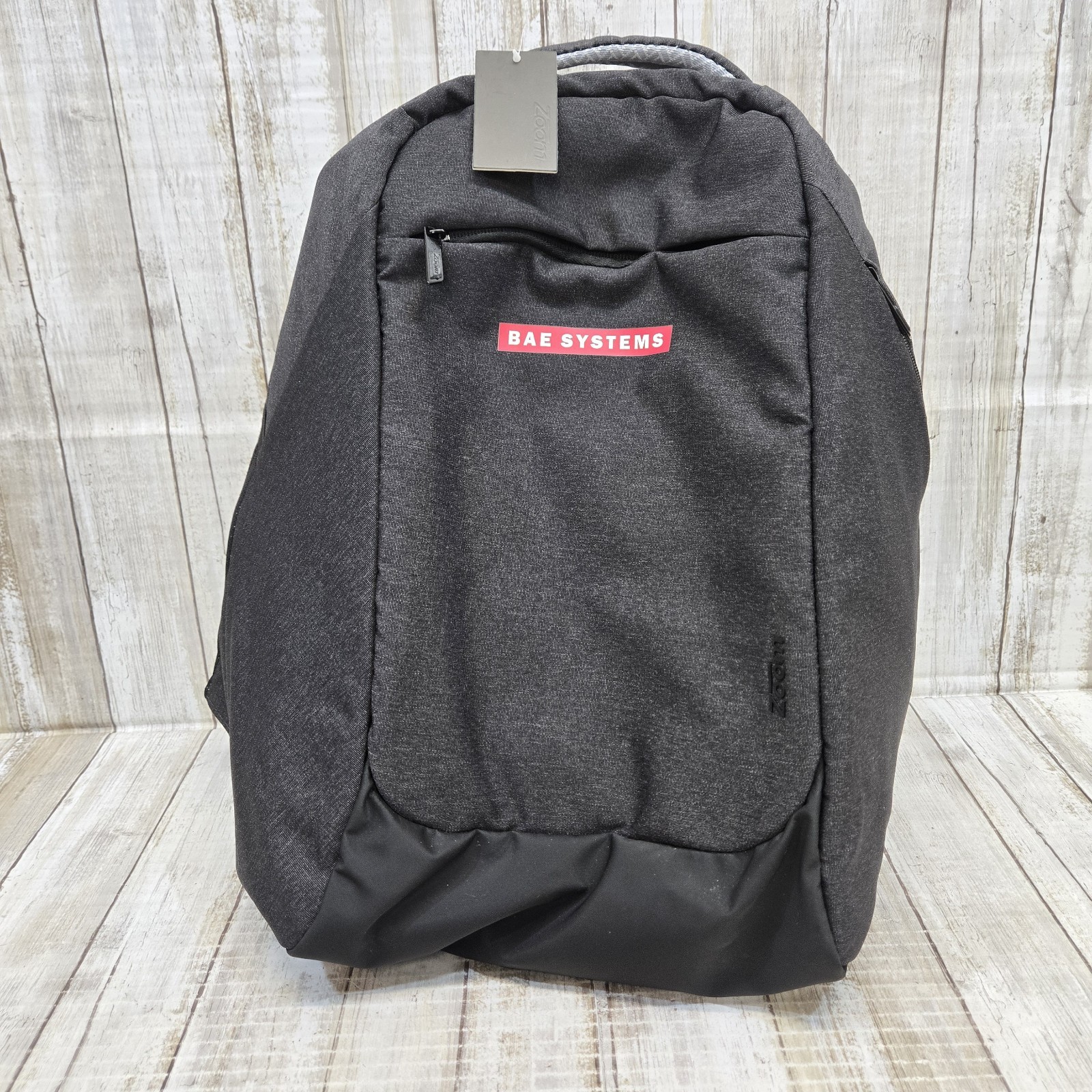 Leeds Zoom Backpack Charcoal Gray Padded Media Cable Laptop NWT