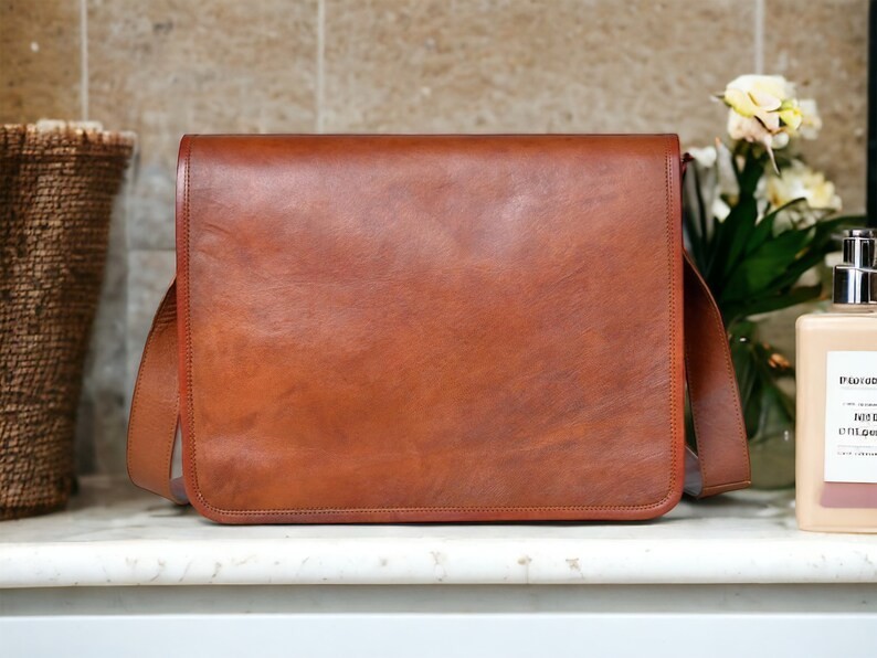 Handmade Genuine Leather Top Handle Bag – Brown Shoulder and Crossbody Bag