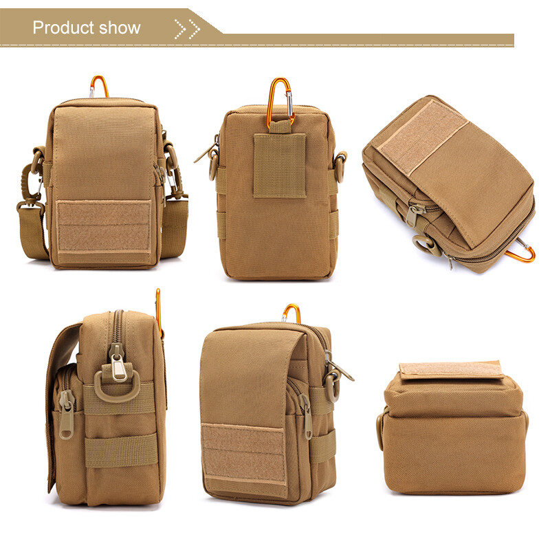Outdoor Multifunction Cell Phone Holster with Carabiner Tactical Waist Belt Bag