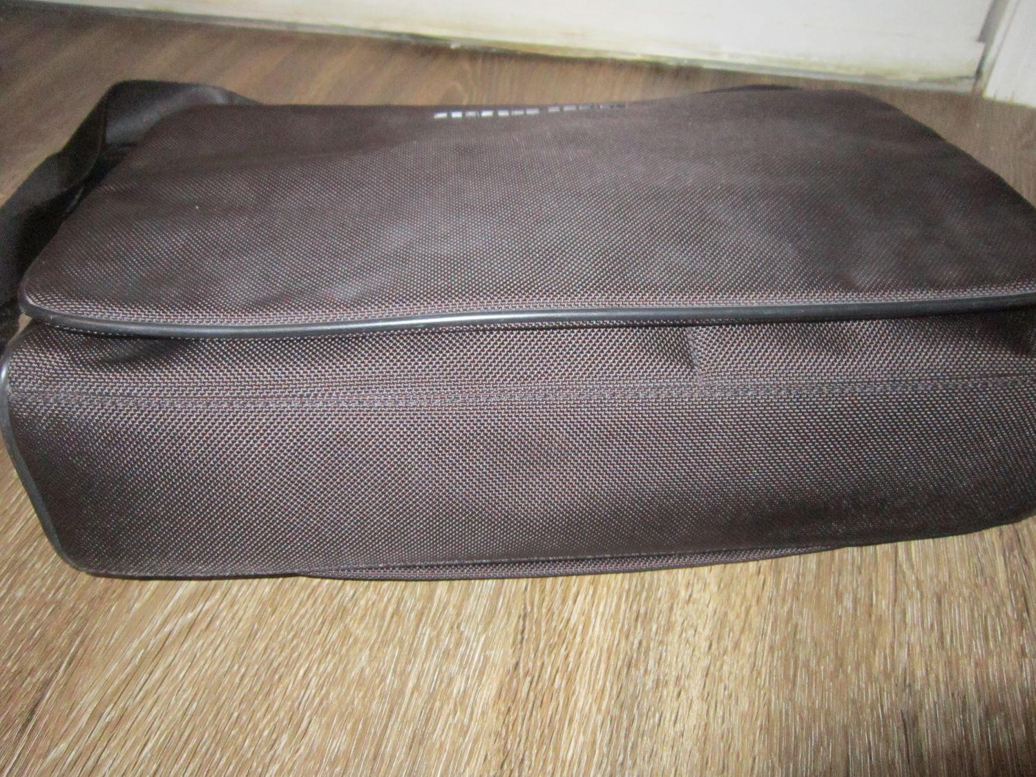 PORSCHE DESIGN Heavy Textured Canvas / Leather MESSENGER / LAPTOP BAG Black