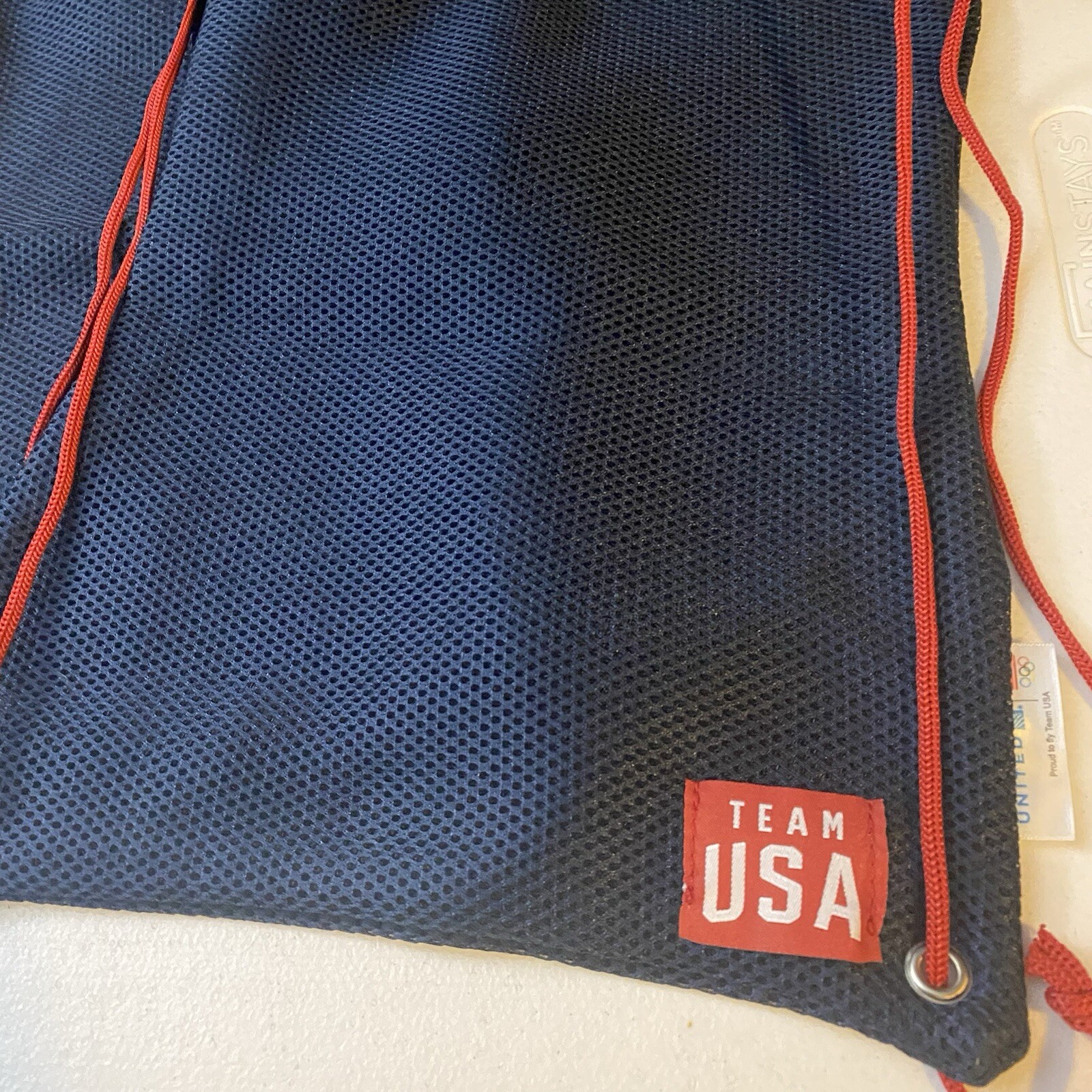 Team USA Olympic Gym String Bag Navy Blue Red Backpack Workout Gym Bag Lot Of 2