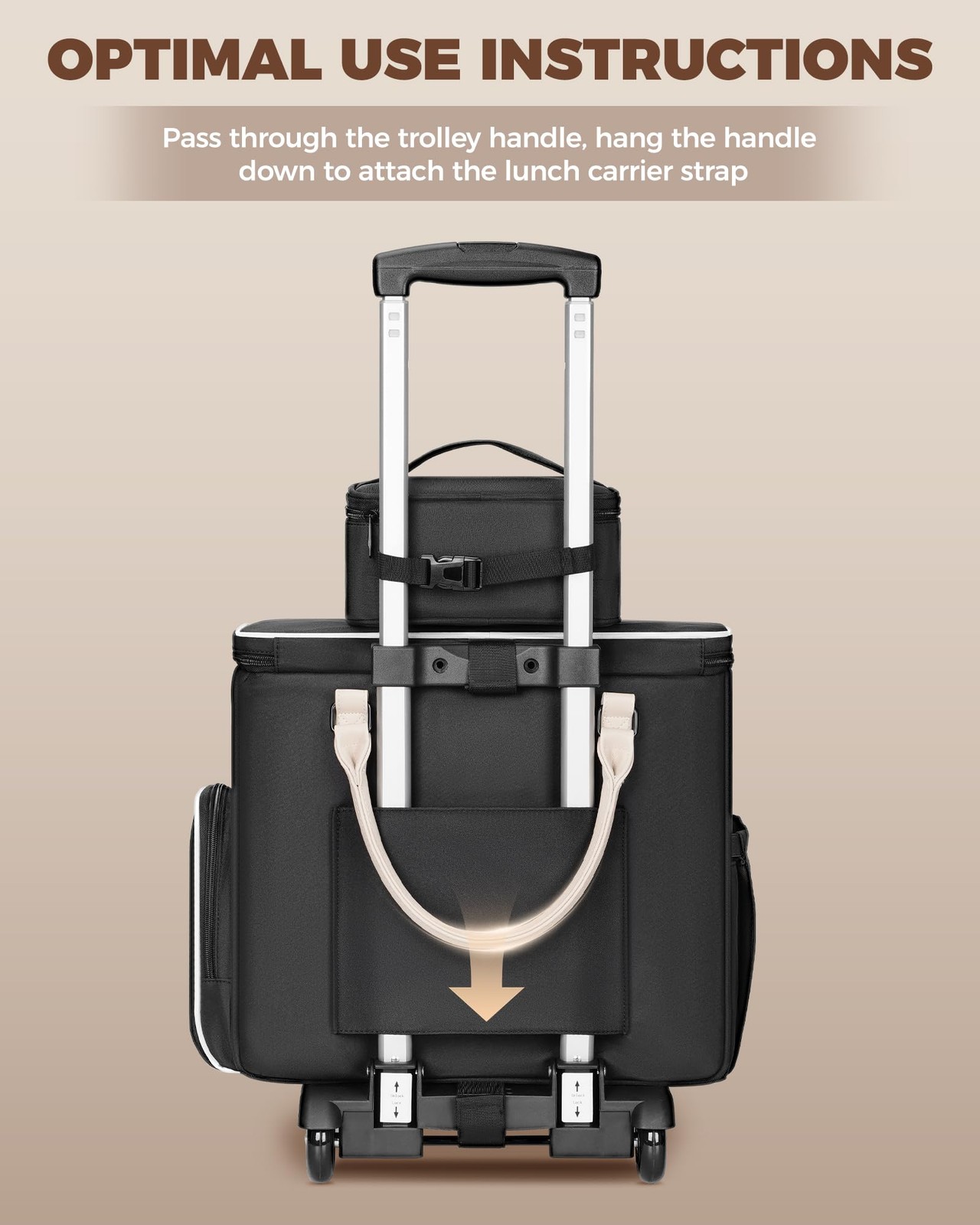 Rolling Laptop Bag with Insulated Lunch Box, 15.6 In Rolling Briefcase for Wo…
