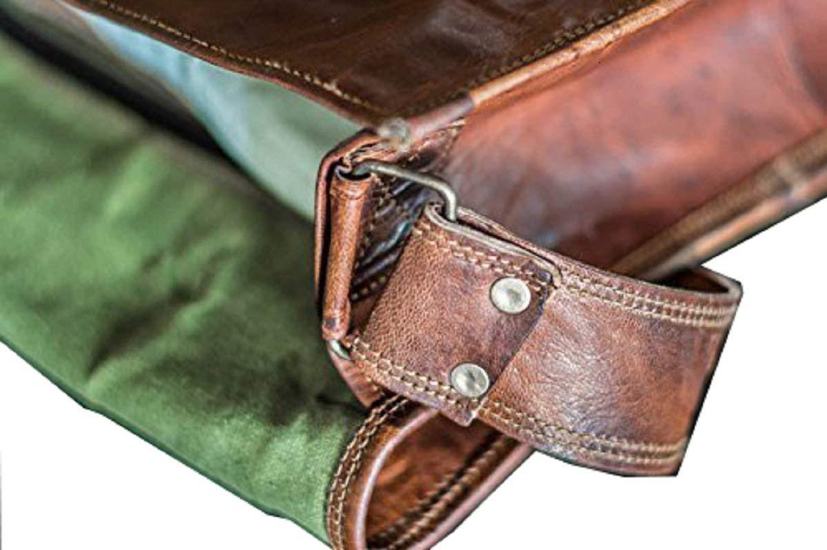 18″ Men’s Real Leather Vintage Laptop Messenger Handmade Briefcase Bag Satchel