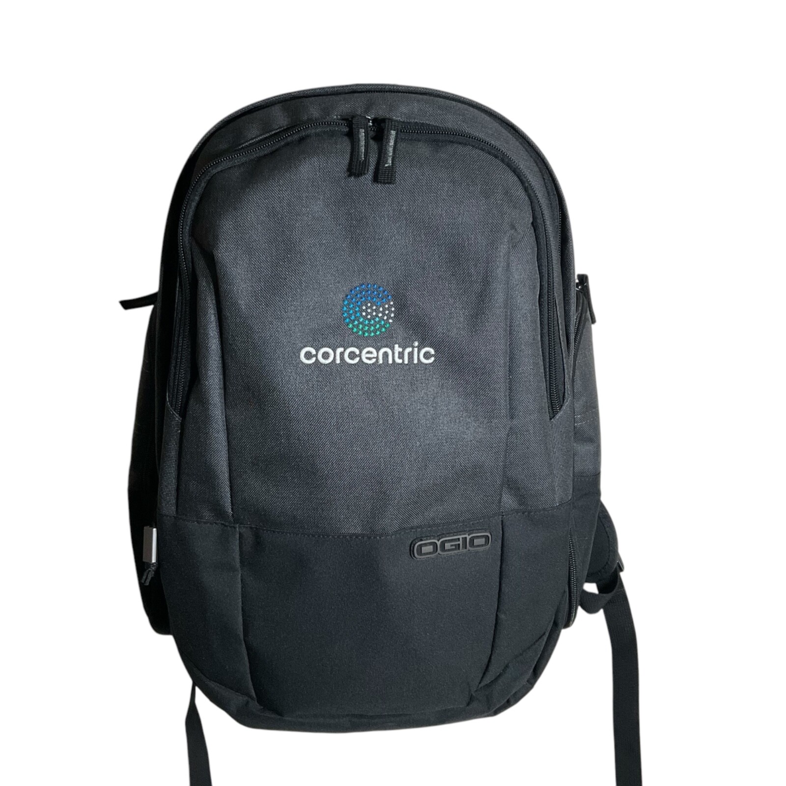 OGIO Rockwell Tablet Laptop Backpack Black Heather Gray School Business Logo