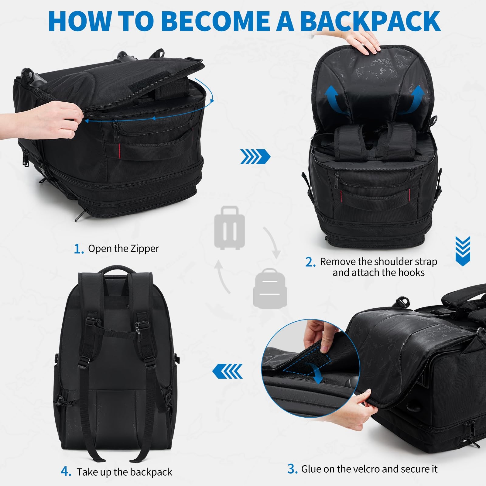 Rolling Backpack, Travel Backpack with Wheels, 17 Inch Laptop Roller Backpack…