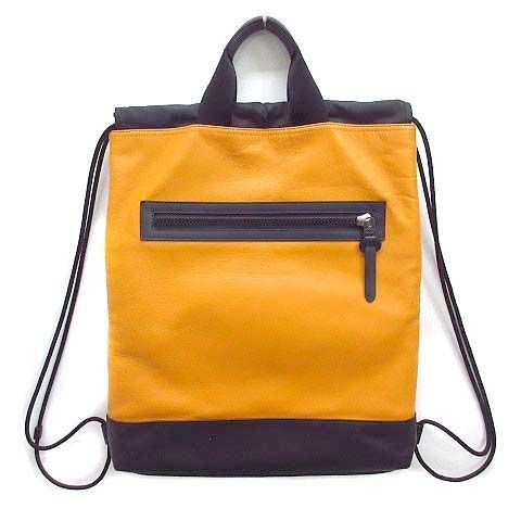 Coach Tailen Drawstring Backpack Leather Marigold Black 35cm 40cm From Japan