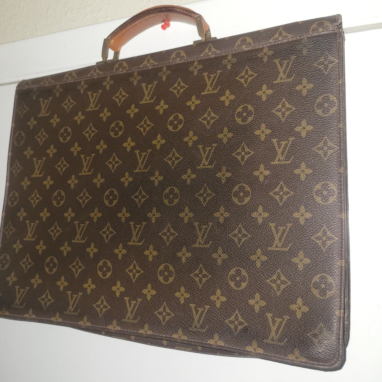 Rare Vintage Louis Vuitton Monogram Briefcase Attache Business Bag Brown Canvas