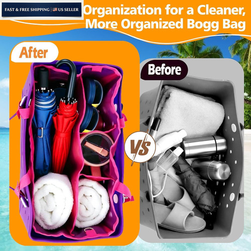 Organizer Inserts for Bogg Bag Accessories – Lightweight Mesh Divider Black