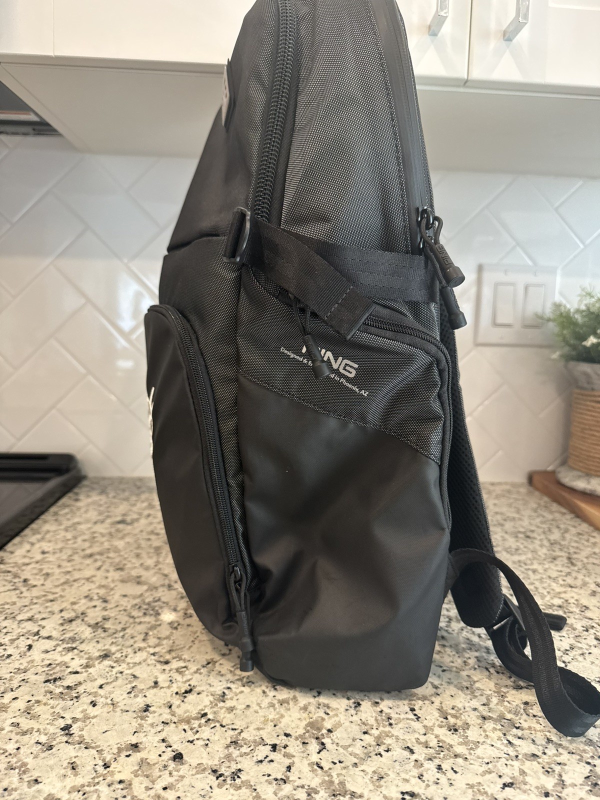 PING AC BKPK214 Gunmetal Black 8 Pocket Backpack Laptop Nylon/Poly Deerwood CC