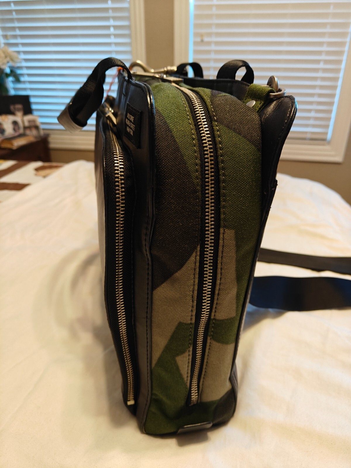 $495.00 Jack Spade Camo & Leather Split Brief Briefcase – Gently Used
