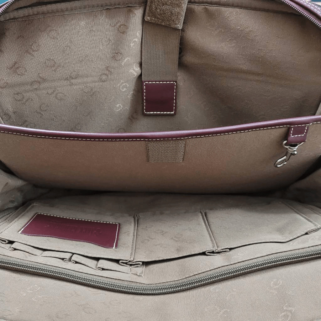 Jack Georges Black Brown Canvas Leather Messenger Laptop Bag Carry On Simple