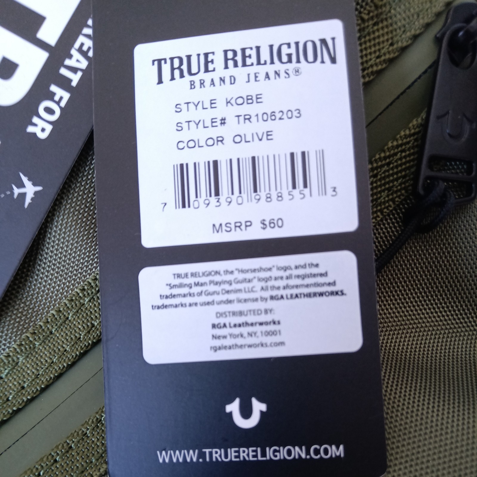 True Religion Yeta 2.0 Men’s Crossbody Bag Sling Style (NWT) Buddha Patch Olive