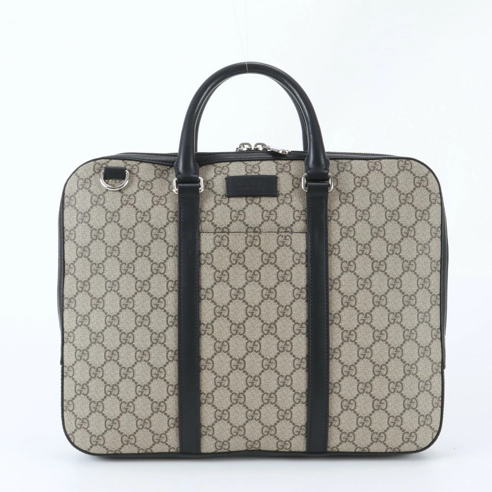 Gucci Control Card Included GG Supreme 473888 Leather Business Bag Document