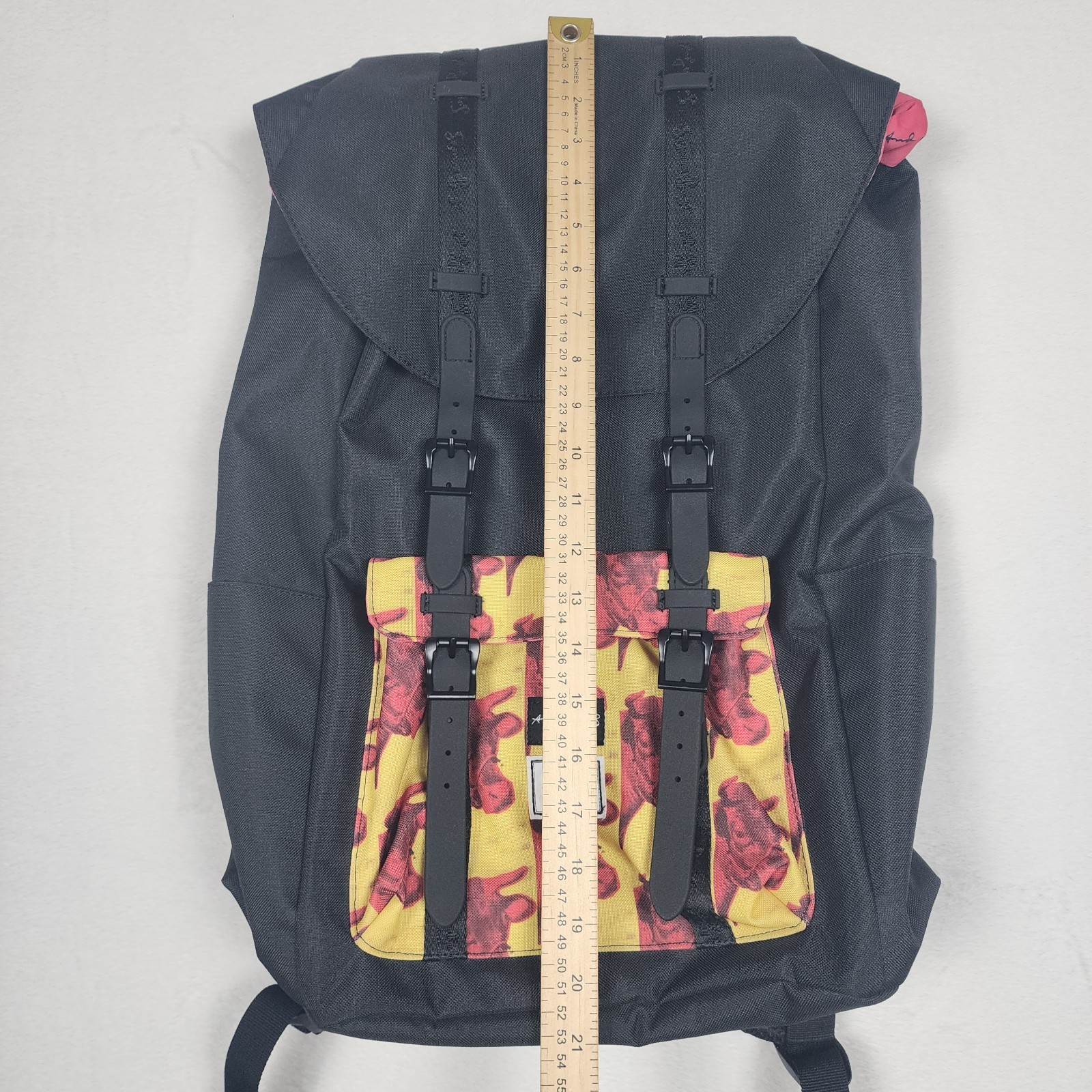 Herschel Andy Warhol Little America Backpack Black Floral Print Laptop Bag