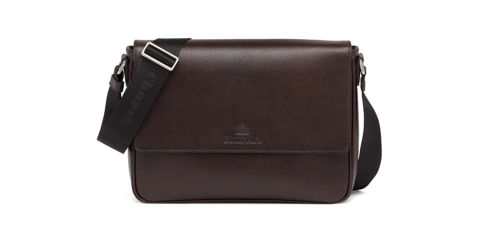 (NO CUSTOMS TAX) CHURCH’S Clarendon St James brown leather messenger bag