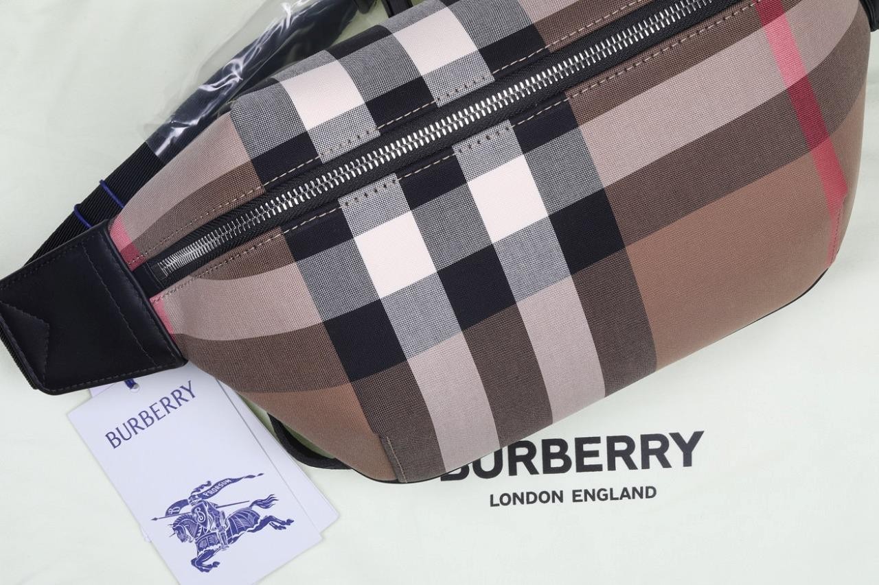 NEW BURBERRY CHECK CANVAS TRAVEL CROSS BODY WAIST BELT BAG FANNY PACK