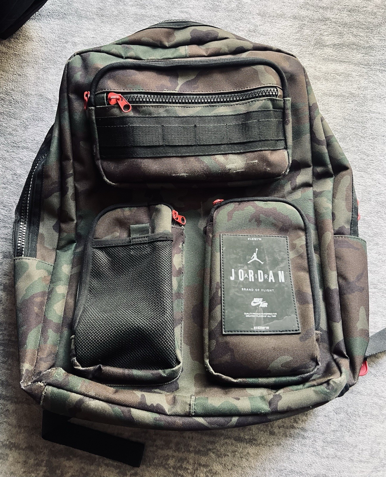 Jordan Utility Backpack Camo Multi Pocket Cargo School Travel Bag READ PLEASE 🔴