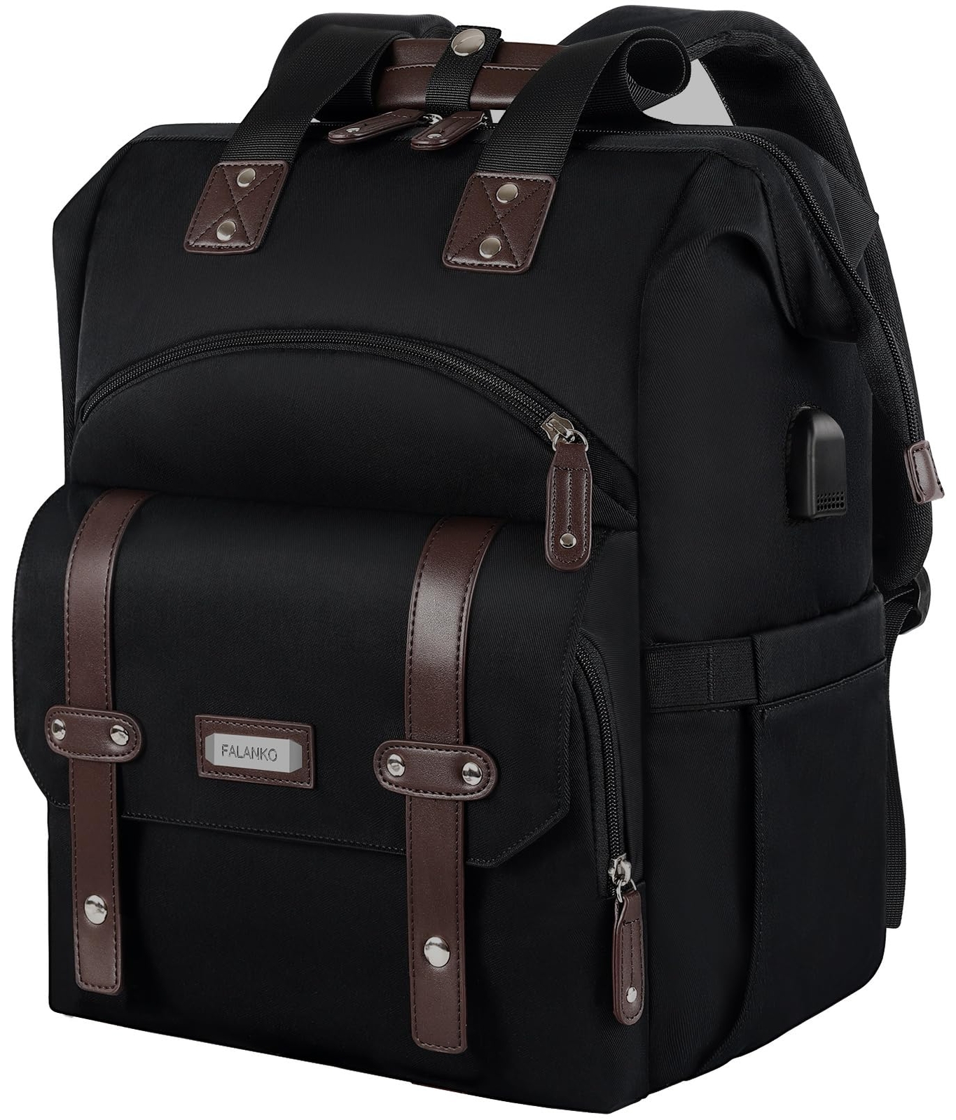 15.6 Inch Laptop Backpack Water-Resistant Bag USB Charging Port RFID Secure
