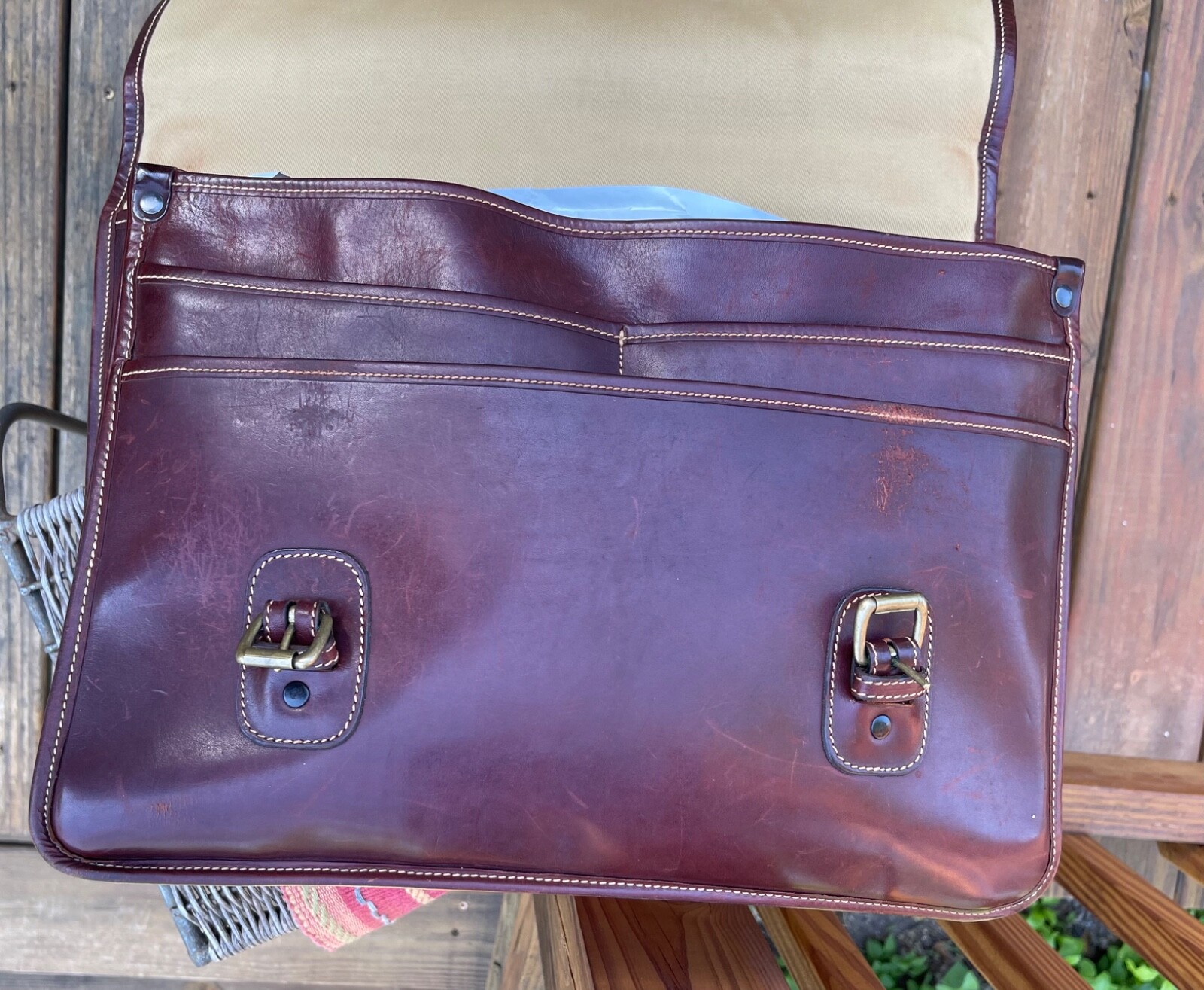 Tusting Wymington Satchel Briefcase Leather England MSRP:$1,175