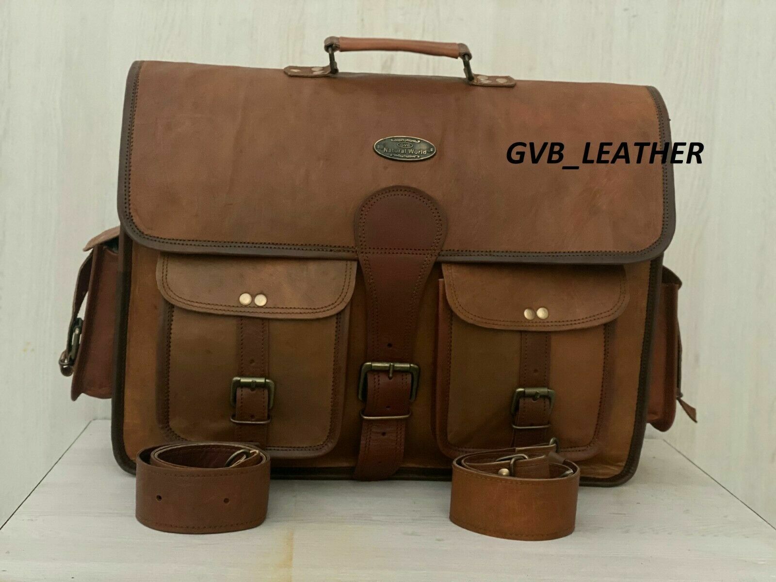 Files & All Your Accessories Leather Laptop Messenger Bag Fits Laptop’s, Phones