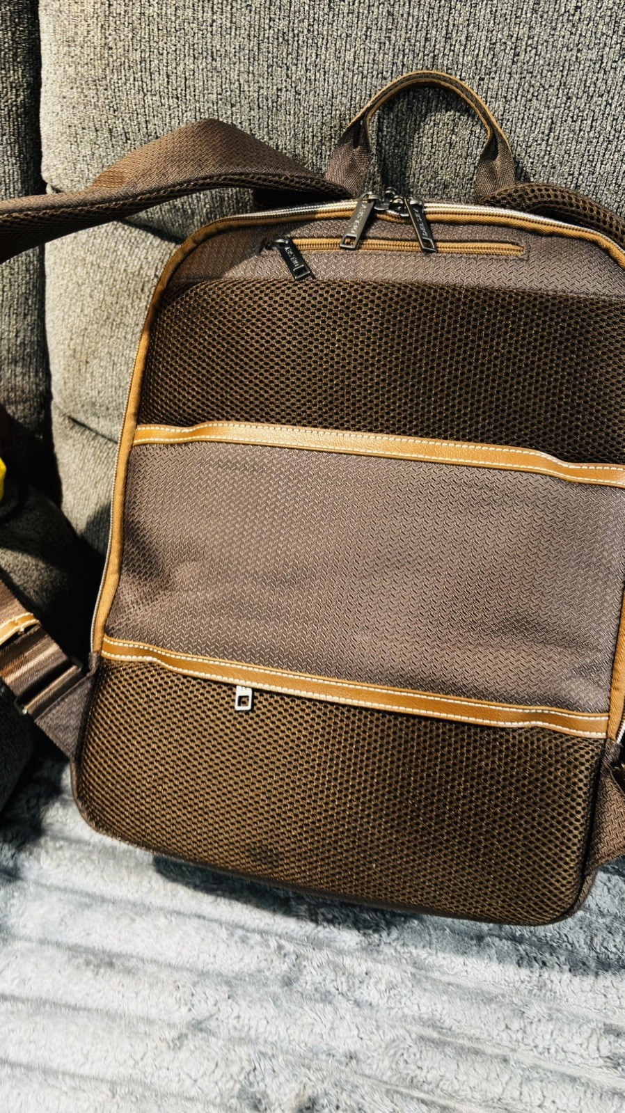 Delsey Paris Brown Backpack Travel Laptop Carry-On Lightweight Excellent