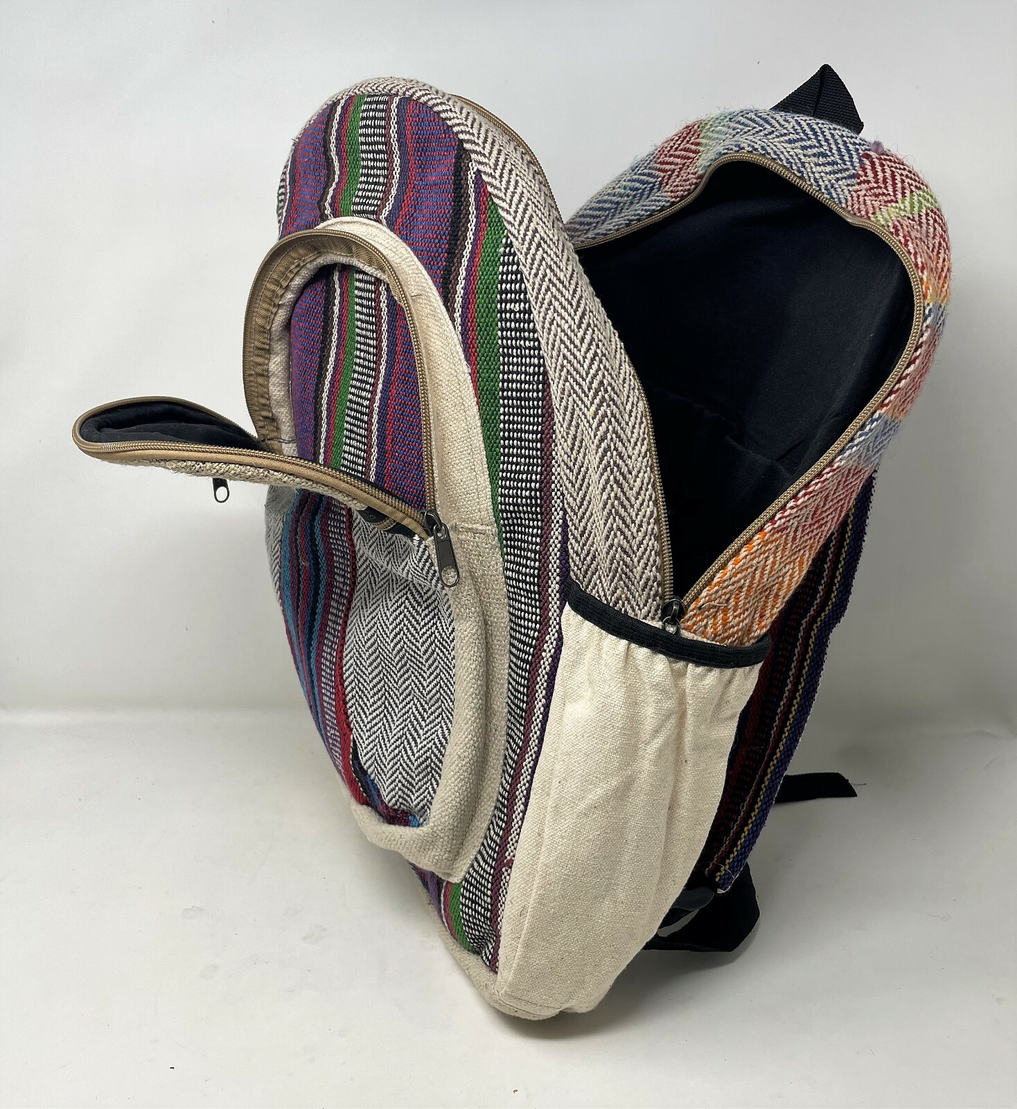 Colorful All Natural 100% Pure Hemp Back Pack Handmade Nepal