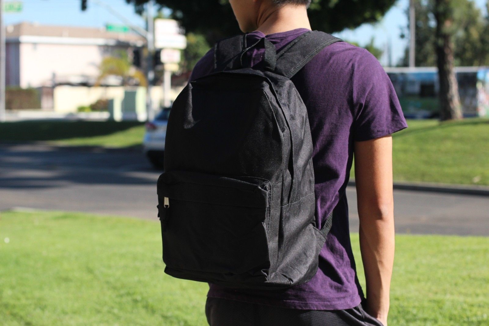 Kids Teens Girls Boys Backpack Student Book Plain School Bag Travel Multi-Color