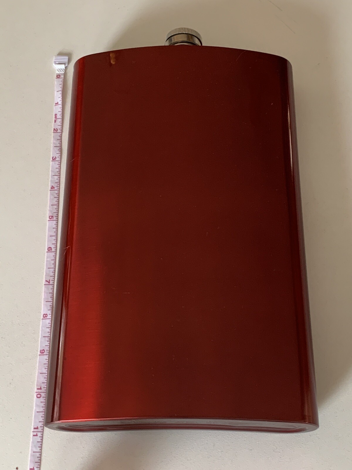 Very Large 64 Ounce Stainless Steel Red Flask Approximately 11 inches X 7 Inches
