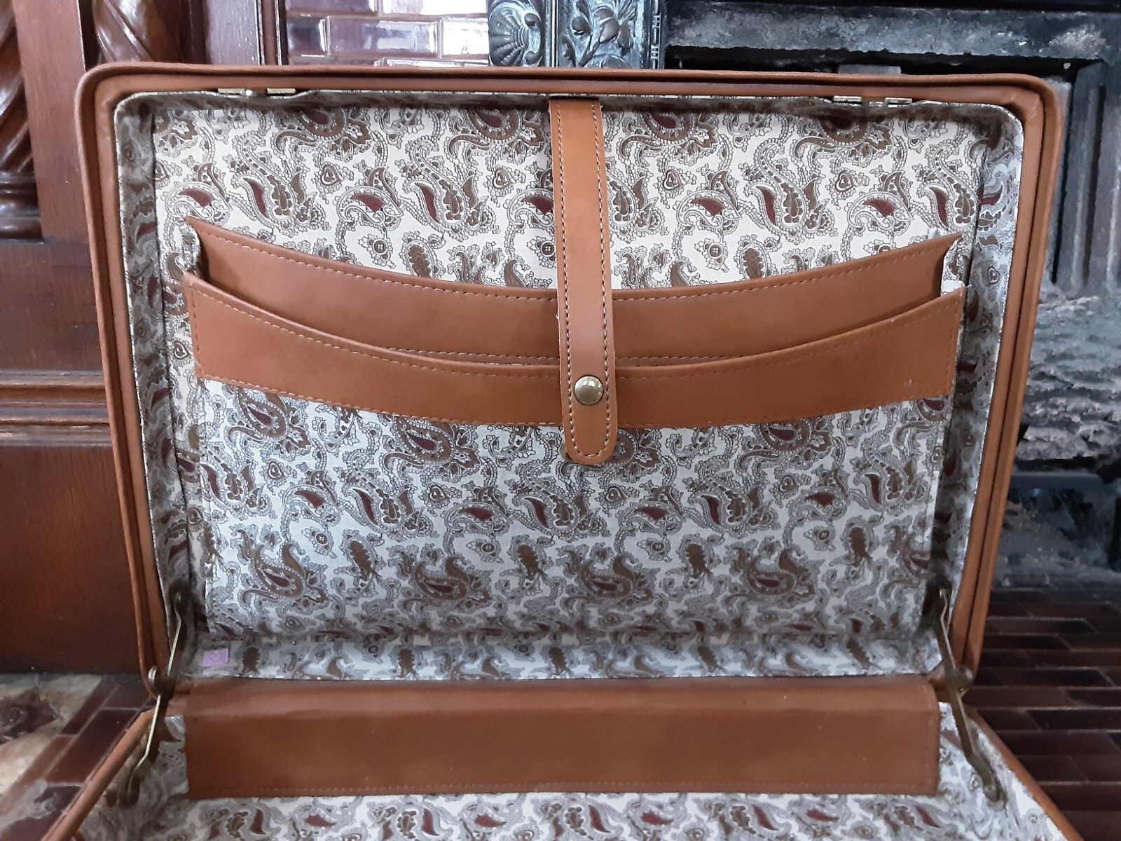 Vintage Hartmann Attache Briefcase Brown Belting Vinyl Straps VEGAN