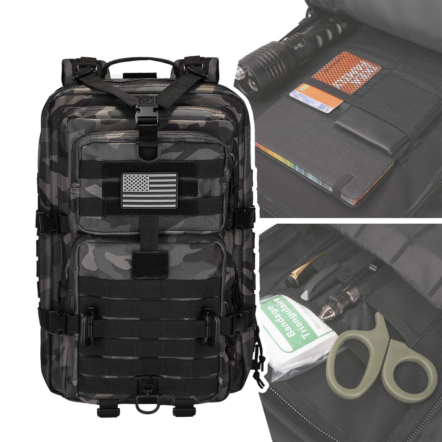MOLLE Assault Pack, Tactical Backpack Military Army Camping Rucksack, 3-Day P…