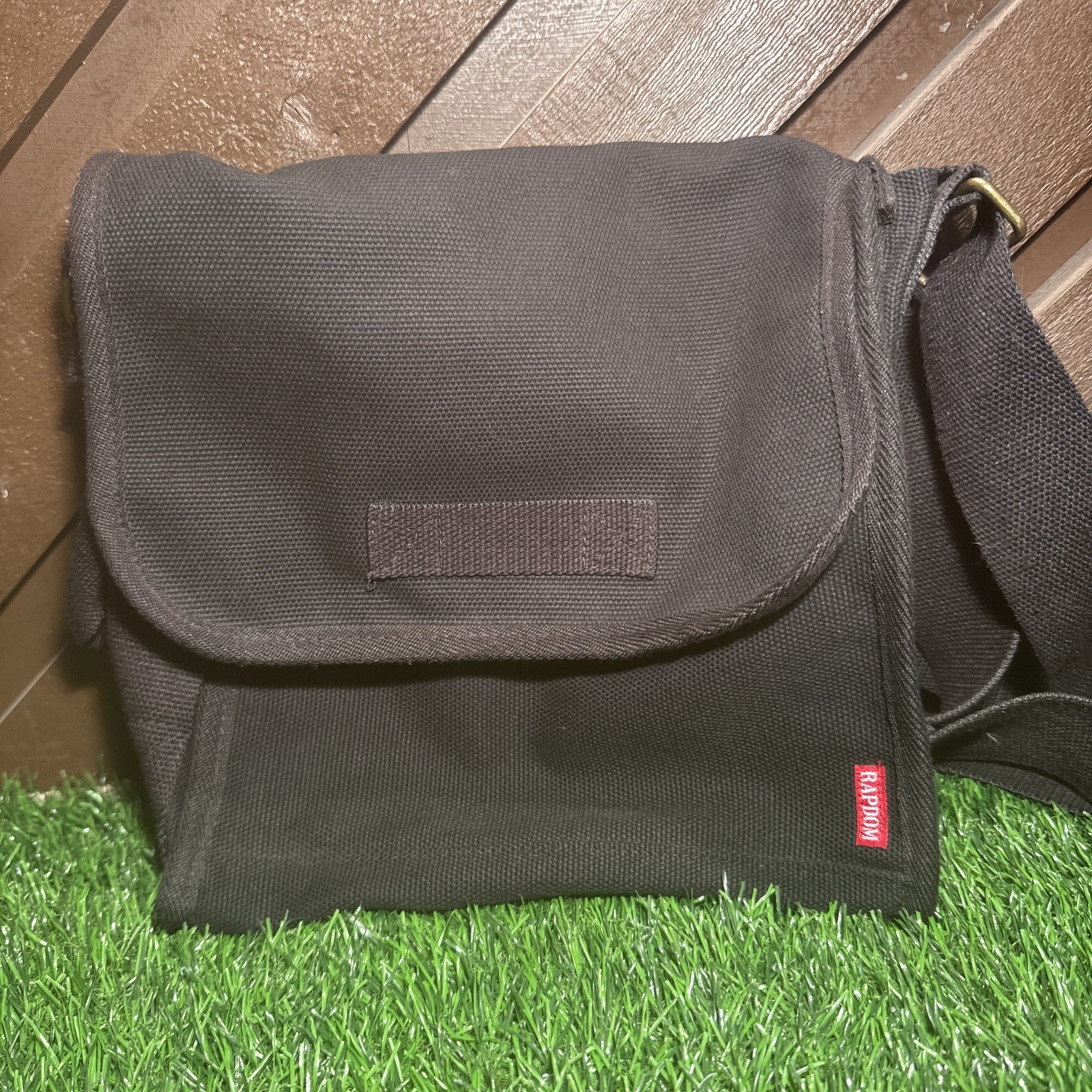 Rapdom Black Canvas Military Field Bag Tactical Shoulder Messenger 10x10x4 R34