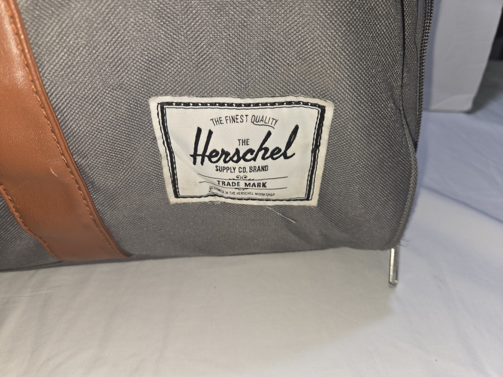 Herschel Supply Co. Mens Double Handle Zip Top Canvas Duffel Bag Gray