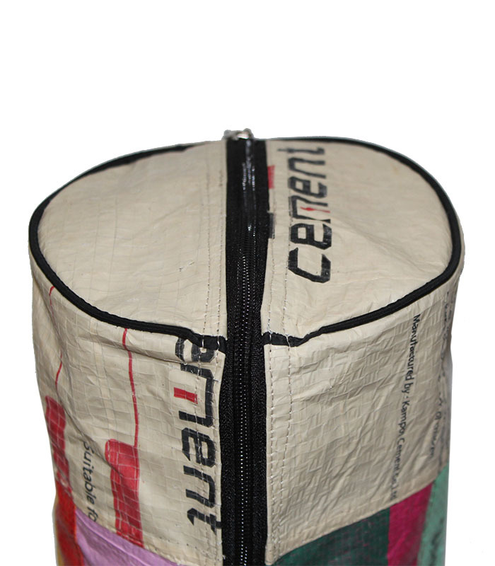 Fair Trade Patchwork Yoga Bag Handmade in Cambodia from Cement and Fish Bags