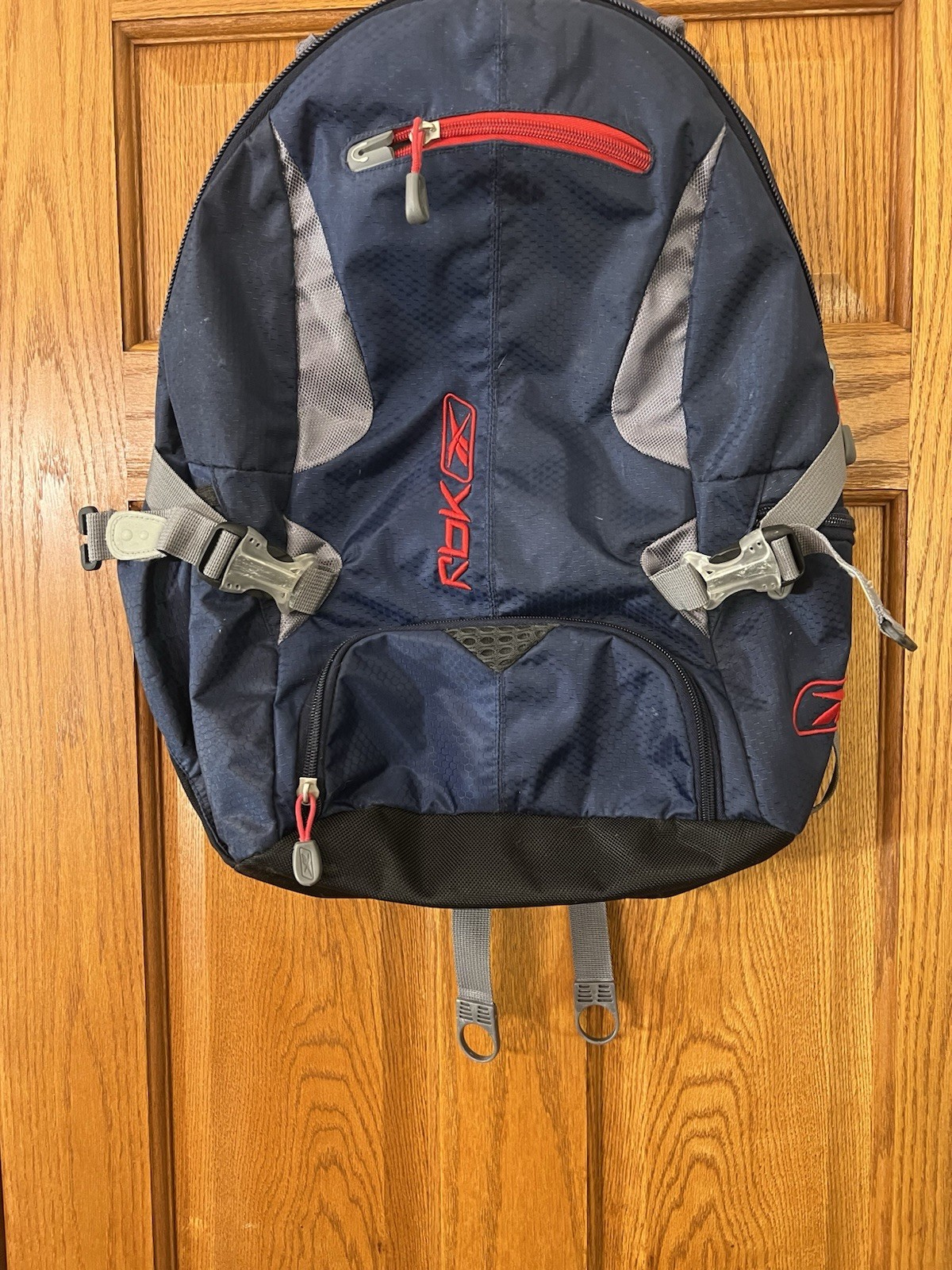 Reebok RBK Navy Gray Backpack Heavy Duty Red Outdoor Sports School Laptop Bag