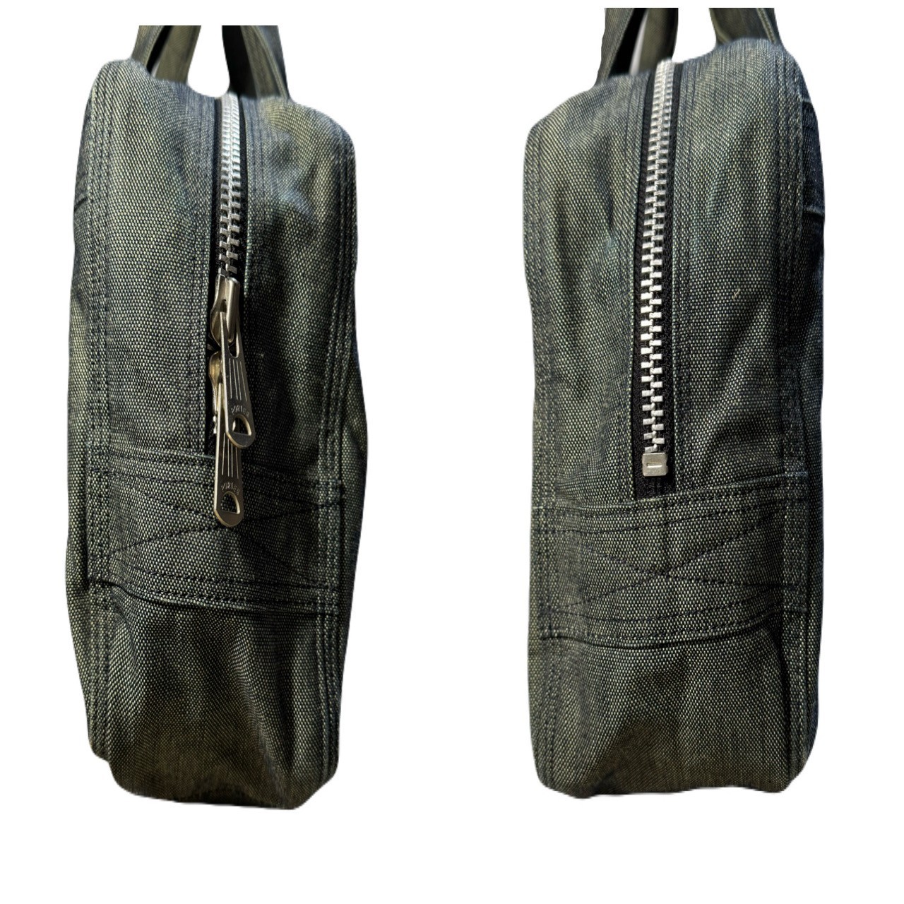 PORTER Deeper Boston Bag Gray Denim Quilted Yoshida Japan