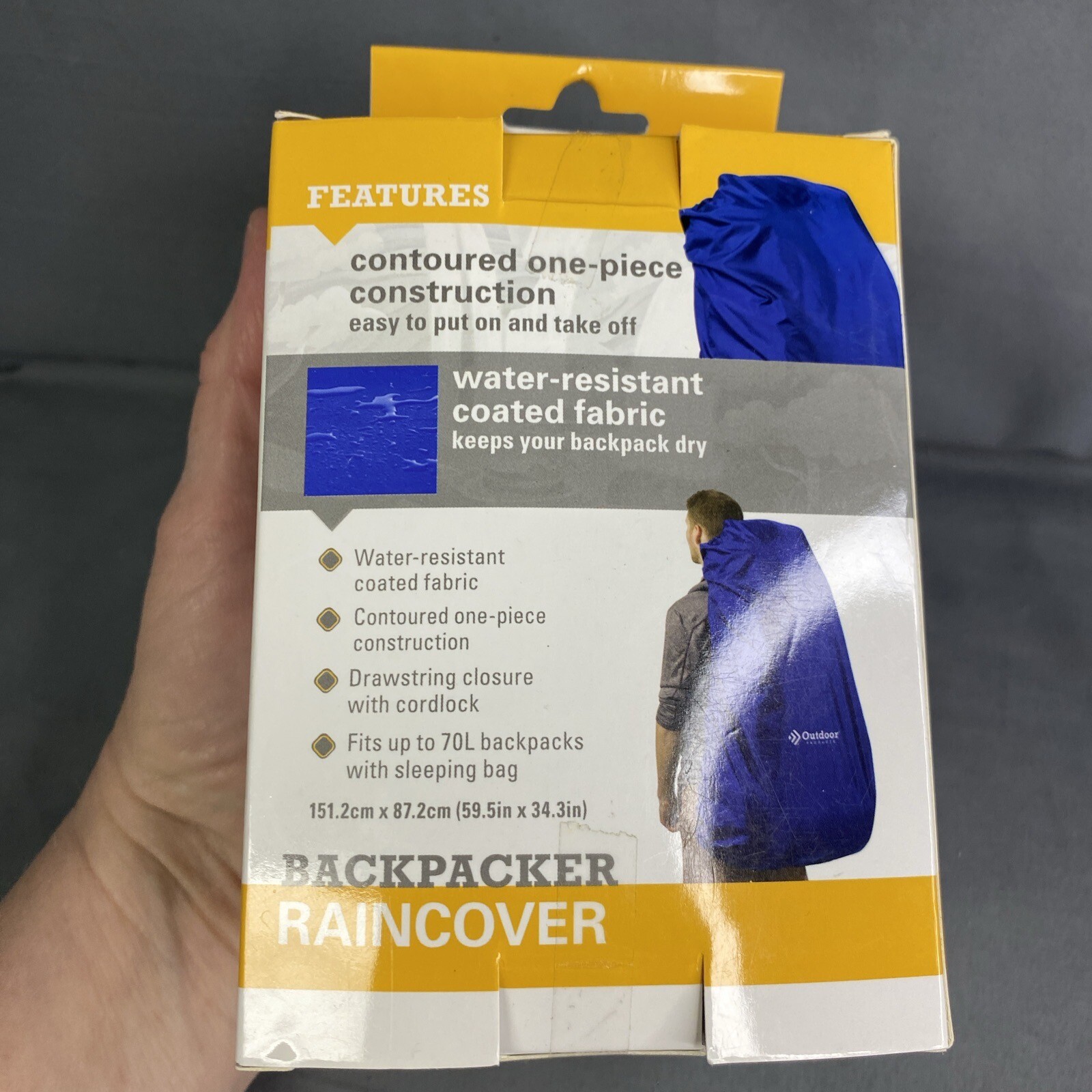 Outdoor Products Regular Backpacker Raincover Blue Water Resistant New In Pac