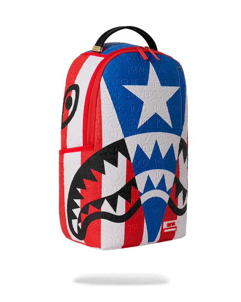 Sprayground Jon Z Puerto Rico Flag Center Shark Brand New School Backpack B9581