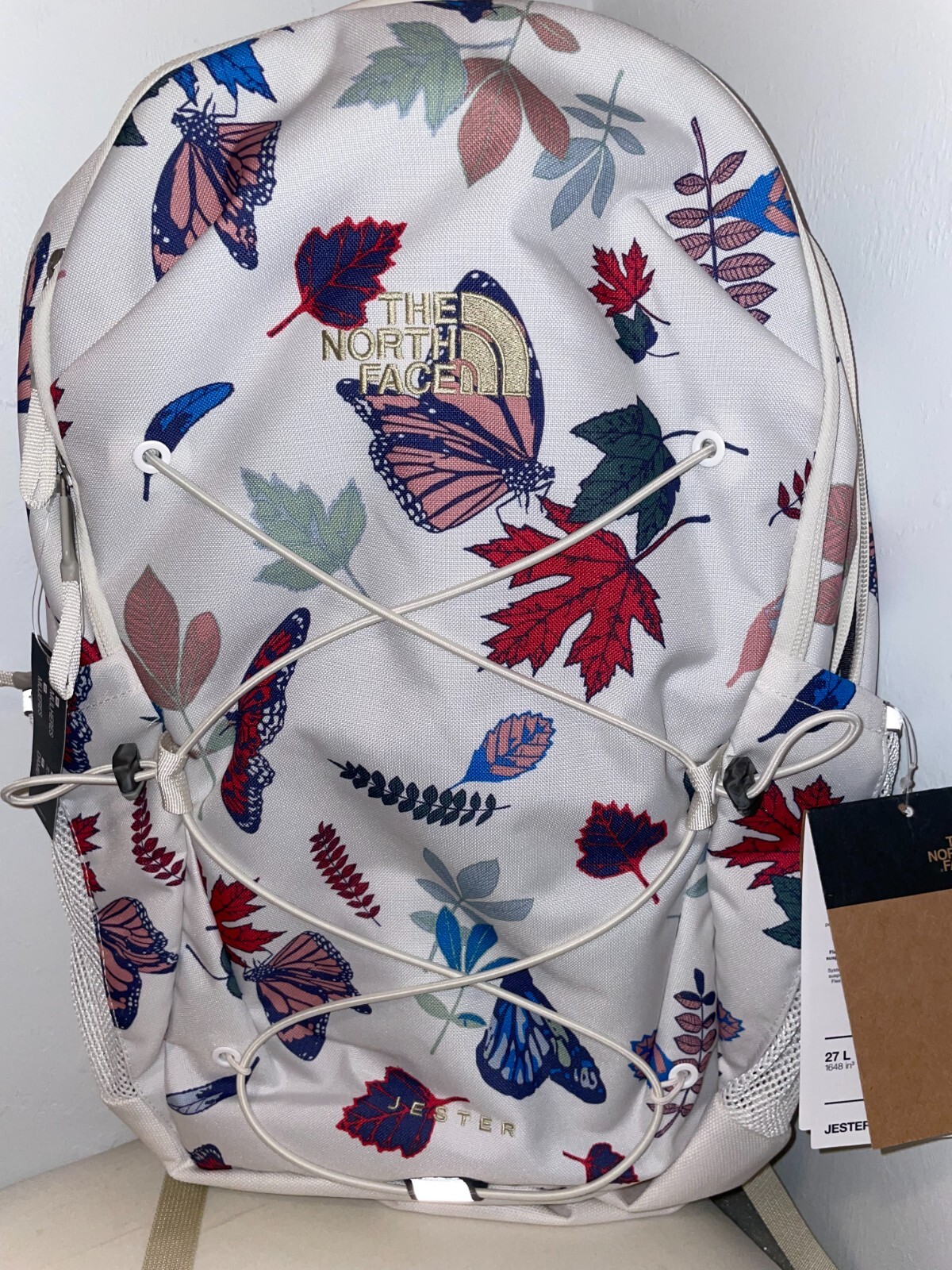 NORTH FACE Backpack Jester School Laptop Padded Travel Floral Butterfly Camping
