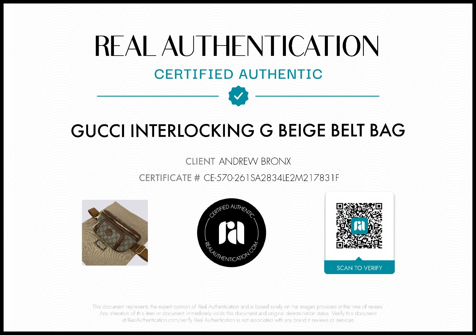 Gucci GG Monogram Interlocking G Canvas Leather Crossbody Belt Bag Beige 682933