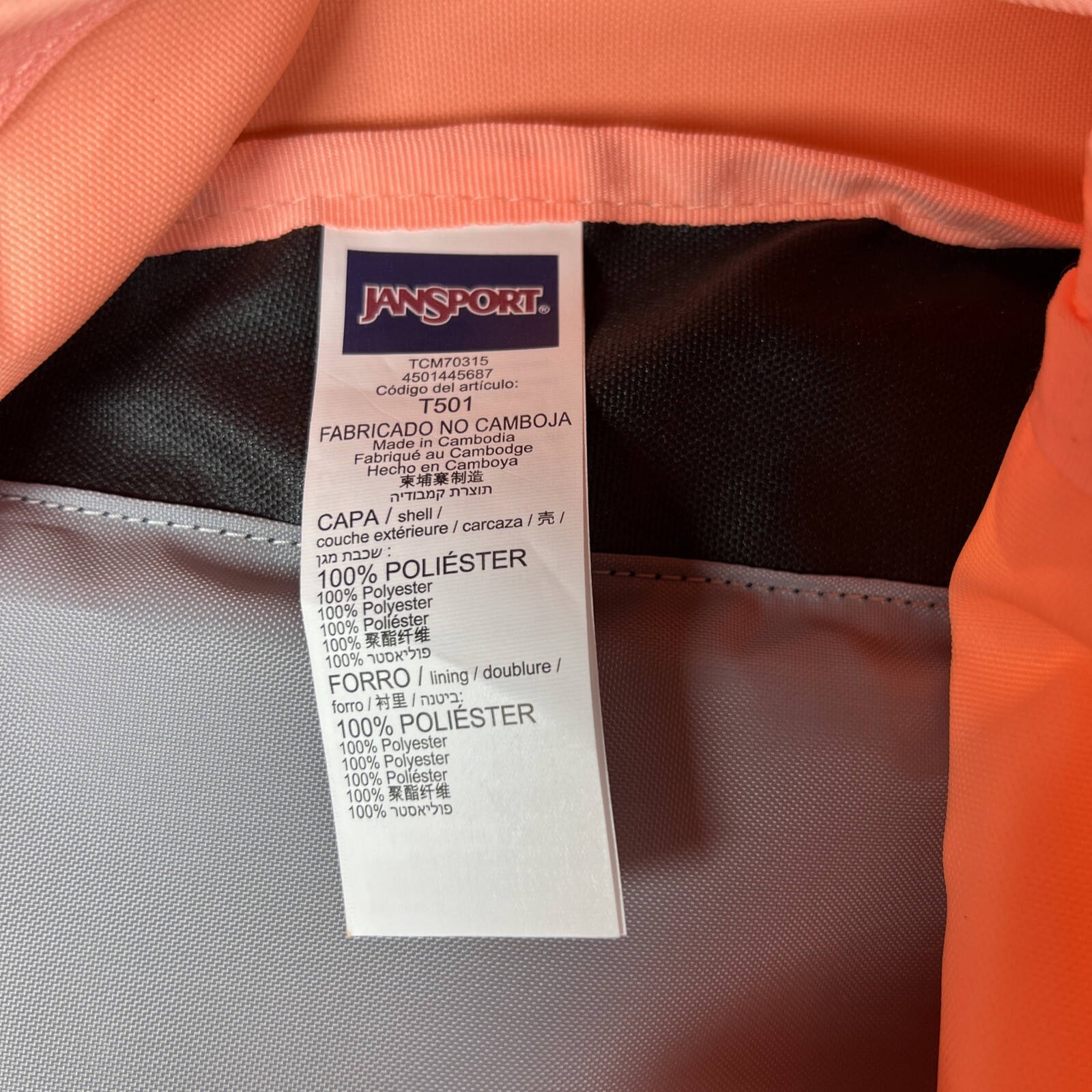 JanSport STUDENT BACKPACK Salmon Vibrant Peaches School Bag Backpack