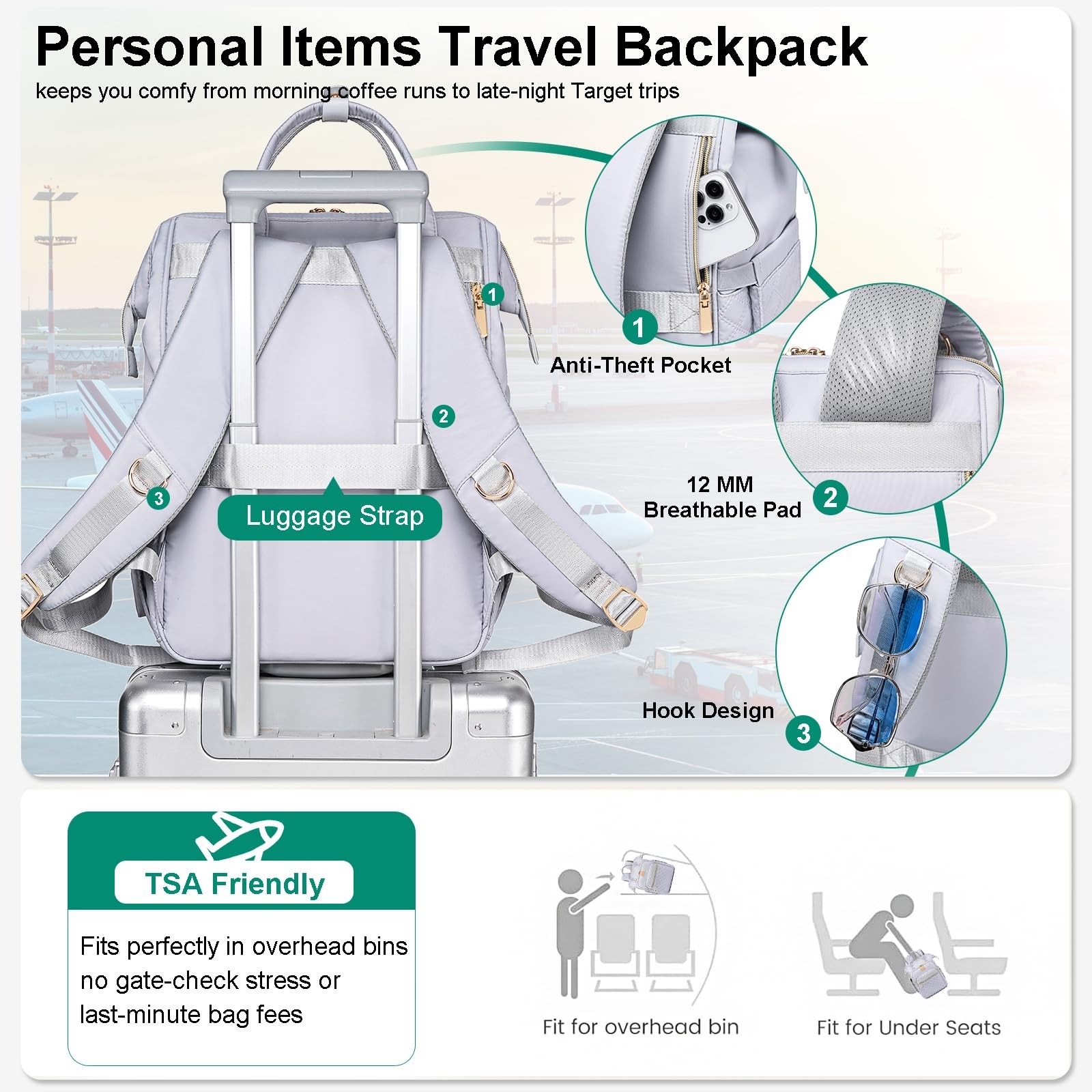 Lunch Backpack for , 15.6 Inch Laptop Backpack for Womens Stylish Nurse, Teac…