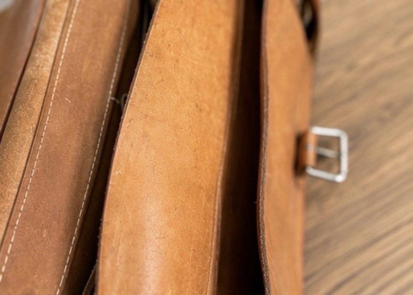 Vintage Genuine Leather Messenger Briefcase Satchel Laptop Bag Brown Unbranded