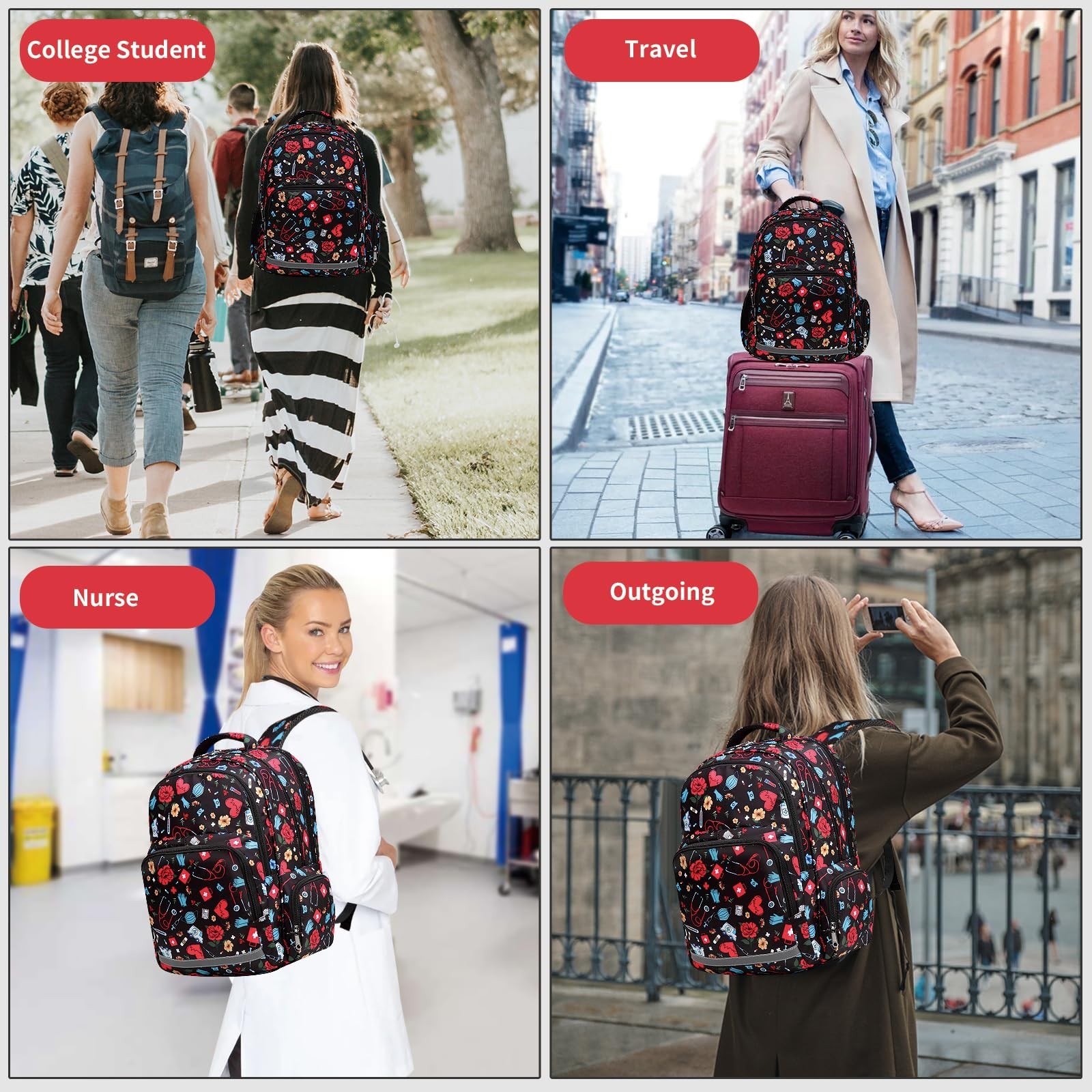 Nurse Backpack for Women – Stylish Laptop Work Bag, College & Hospital Essential