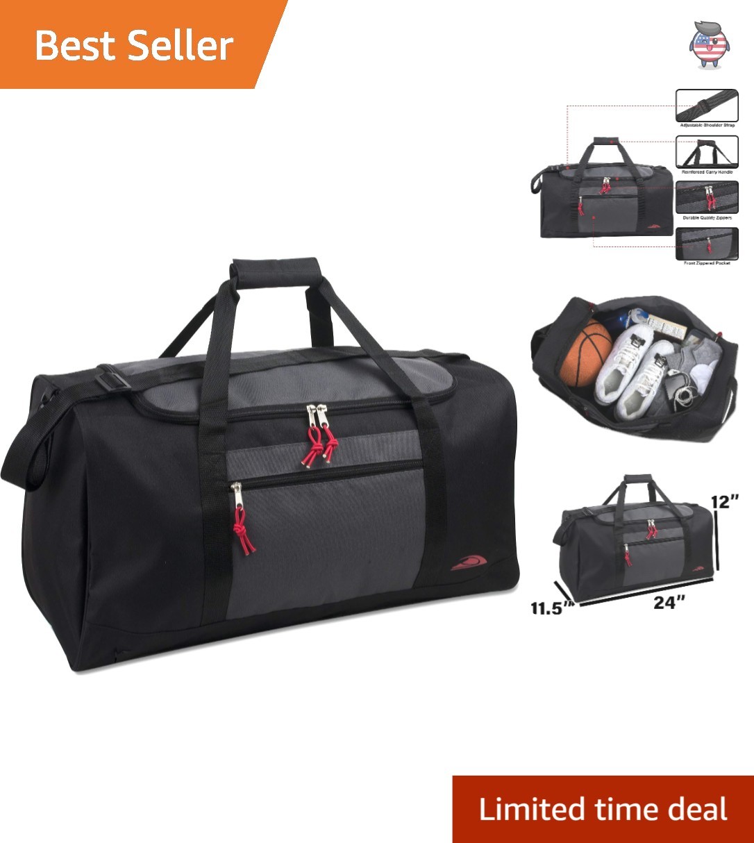 Stylish Two-Tone Duffle Bag – Lightweight, Water-Resistant & Perfect for Travel