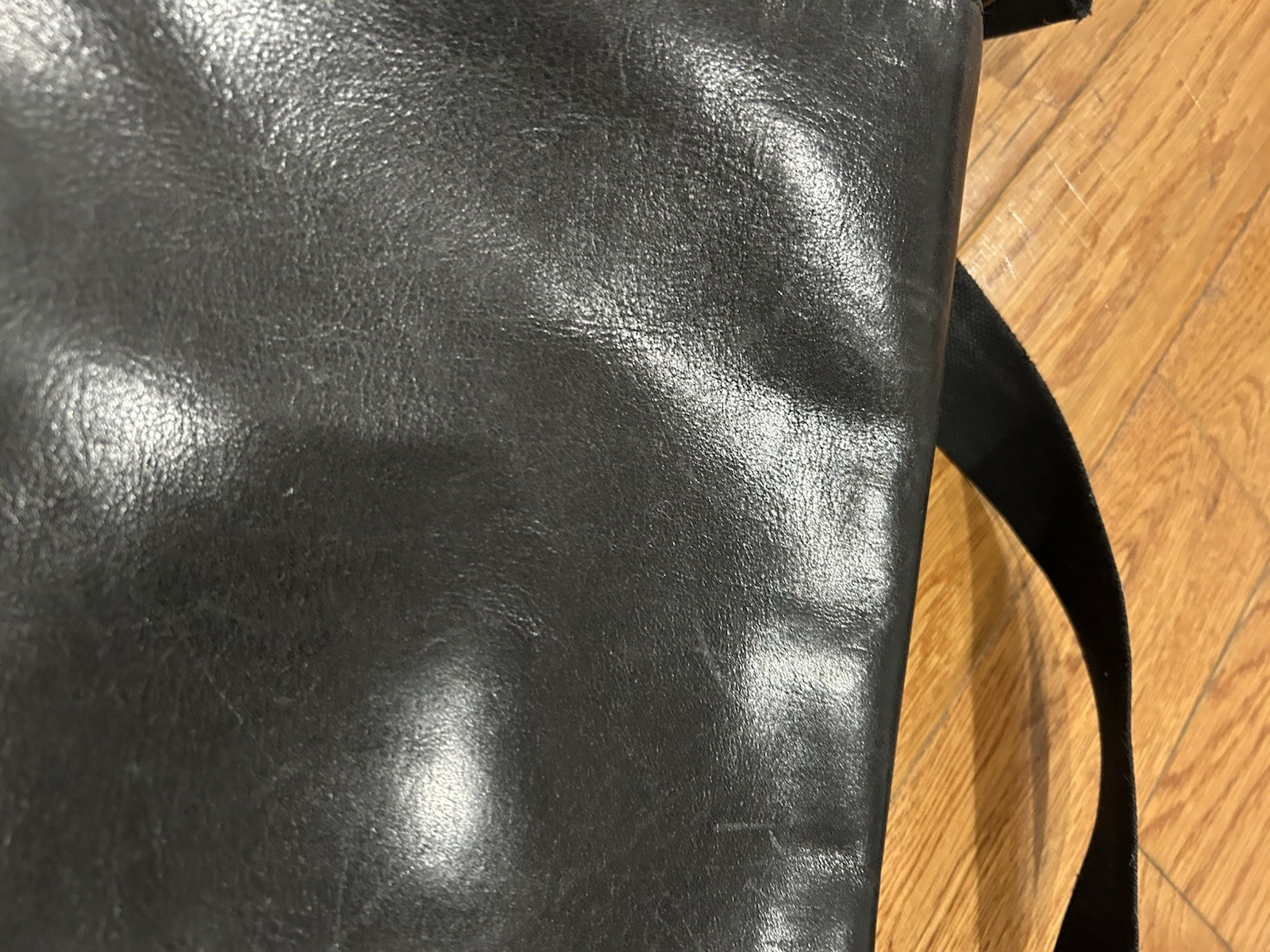 Jack Spade Black Leather Messenger Bag Crossbody Laptop Briefcase Work Travel
