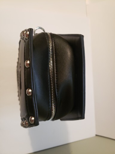 Black Coffin Style Gothic Backpack w/ Embroidered Aquarius Zodiac & Metal Studs