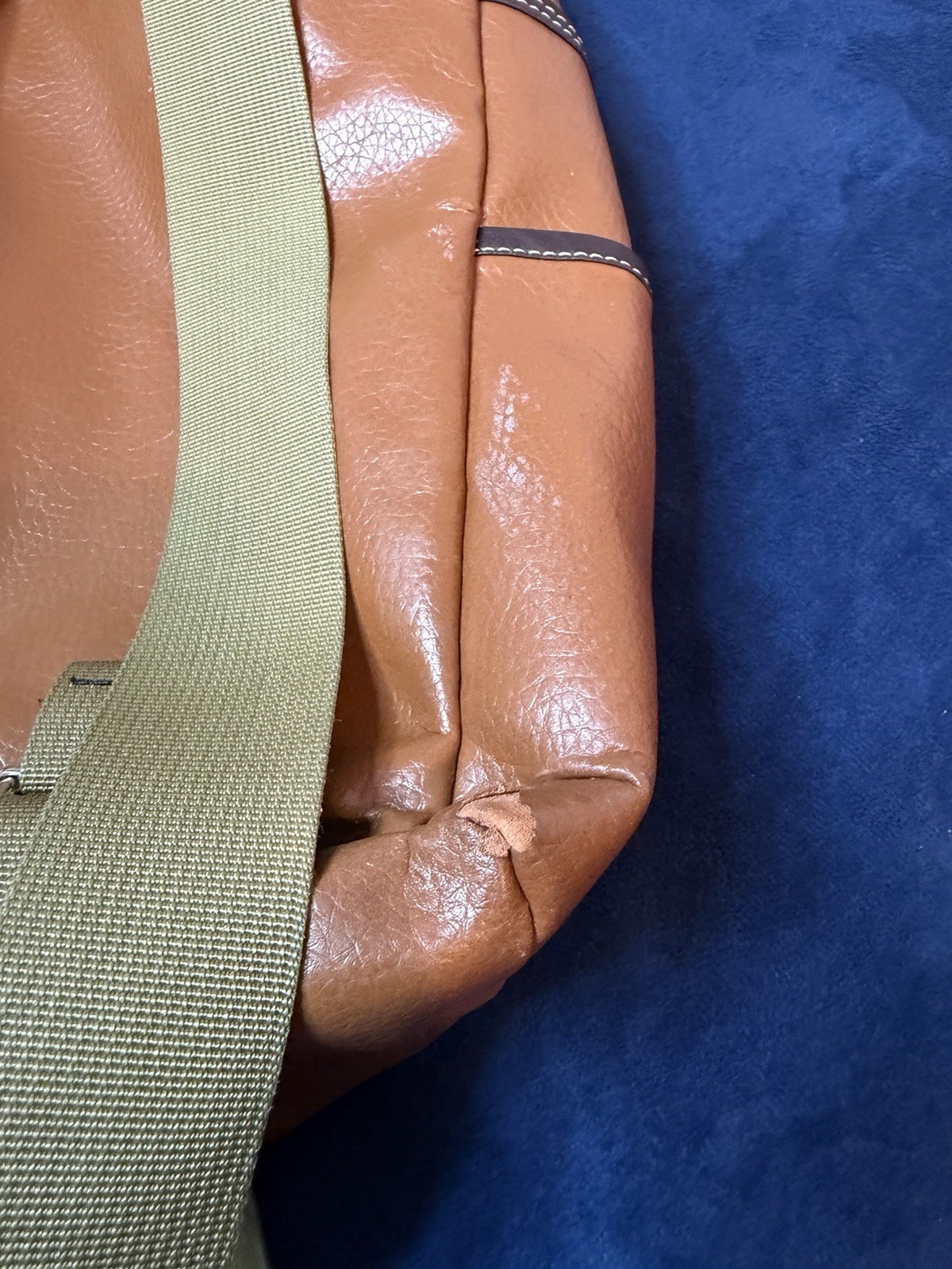 Vtg Y2K Apple Brown Leather Backpack Bag (Heart Logo) SEE PHOTOS!